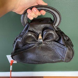 Crossbody Leather Purse with Bow